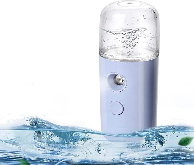 Nano Mist Sprayer, Handy Facial Mister with Fine Mist, Mini Face Humidifier | Portable Face Mister for Lash Extension, Barbers,Daily Make Up,Salon,Cool Down Nano Face Mister with 1OZ/30ML Water Tank Blue