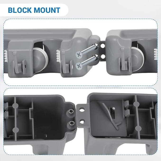 HOME MASTER HARDWARE (2 Pack 16 in Broom Mop Holder Garage Storage Organizer with 5 Racks 6 Hooks Adjustable Wall Mounted Storage Tool for Lanudry Garage Kitchen Garden