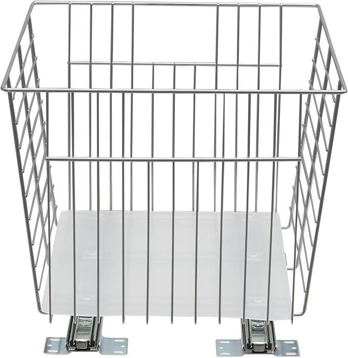 Household Essentials Nickel-Plated Steel Basket Organizer with Clear Plastic Liner