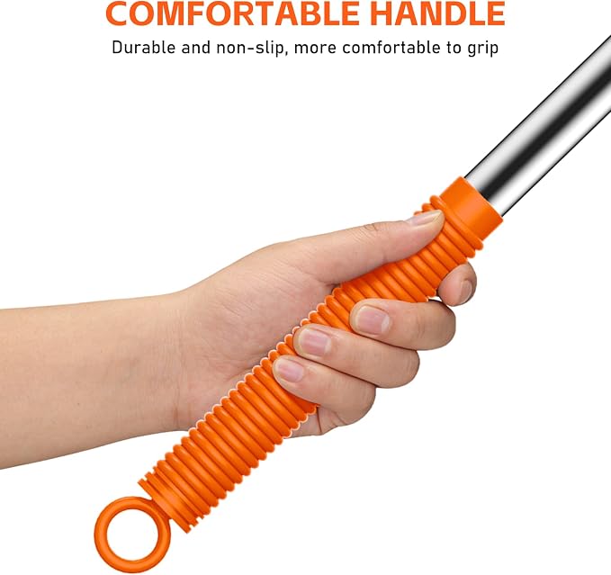 SetSail Cobweb Duster with Extension Pole, Retractable Dusters for Cobweb Cleaning 90-inch Long Handle Spider Web Brush for Outdoor Indoor High Ceilings Fan, Orange