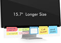 DOLLAR BOSS 1 Pc 15.7" x 3.1" Transparent Acrylic Monitor Memo Board | Computer Screen Side Note Holder, Office Desk Accessories, Clear Message Board, For Sticky Notes Memos, Fits PC & Laptop