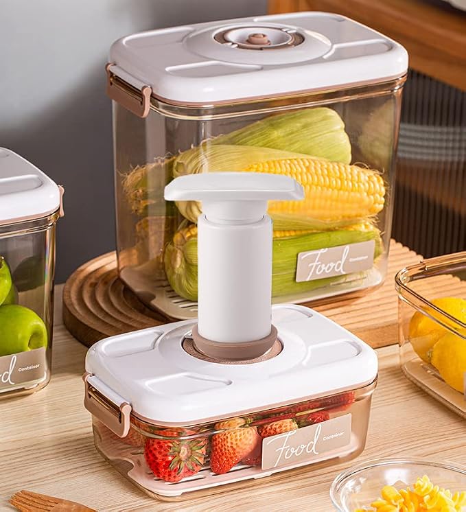 Handheld Food Vacuum Sealer Pump by Lasting Freshness - Compatible with Green Color Vacuum Food Containers, Save Space and Money, Extend Food Shelf Life(pump)