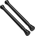 AIZESI 2PCS Tension Curtain Rod 16-26 Inch Adjustable 7/8" Diameter No Drilling Black Spring Tension Rod, Small Curtain Rods for Window, Kitchen, Doorway, Closet