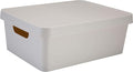 Simplify Medium Vinto Storage Box | Stackable | Home Organization | Bathroom | Accessories | Toys | Closet | 2 Handles | Ivory