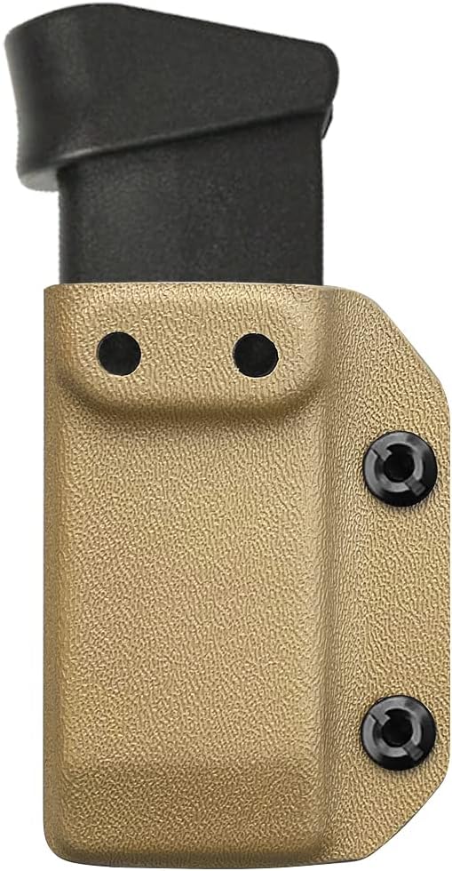 POLE.CRAFT IWB/OWB Magazine Holster Kydex - Mag Carrier Fits: 9mm .40 Double Stack / 9mm .40 Single Stack - P365 1911 Glock 19 19X 17 26 27 28 43 22 23 25 26 27 31 32 33 34 35 37 38 Glock43X .. Mag