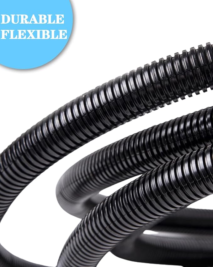 1/4 Inch Wire Loom Split Tubing - 33 ft Cord Protector Electric Wires Covers, Automotive Wire Flexible Conduit, Plastic Wire Cover(1/4"- 33ft, Black)