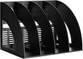 A4 File Holder Magazine Folder Desk Organizer 4 Compartment Standing Desktop Thicken Plastic Paper Notebook Magazine Bookstore Document Divider Storage Rack for Office School Supplier