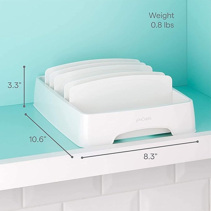 YouCopia StoraLid Adjustable Food Container Lid Organizer for Kitchen Cabinet Storage, Small (Pack of 6)