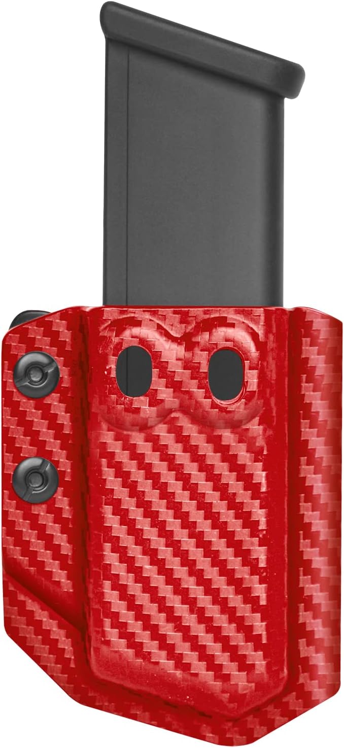 Amberide Universal IWB/OWB Kydex Mag Carrier for 9mm / .40 & .45 ACP Magazines, Single and Double Stack, Adjustable Retention, Ambidextrous, Fits 1.5" Belt, Made in USA