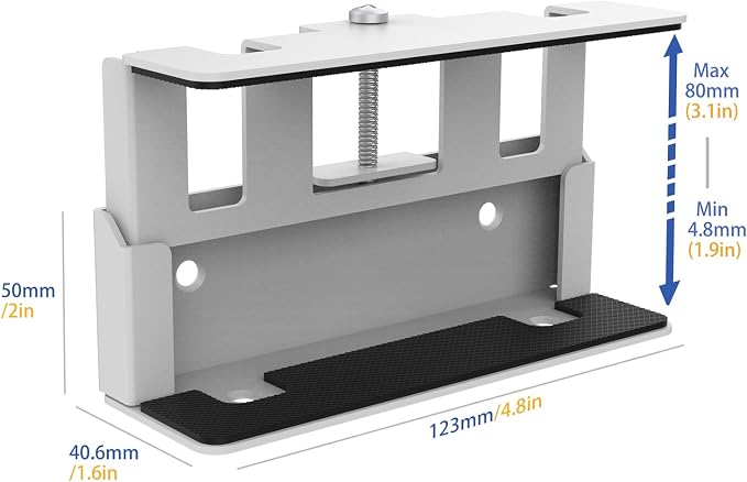 Monzlteck All-Metal Adjustable Width Power Strip/Laptop Chargers Holder Mount - Under Desk or Wall Mountable Universal Organizer for Power Strips, Laptop Chargers & Cable Management (Large)