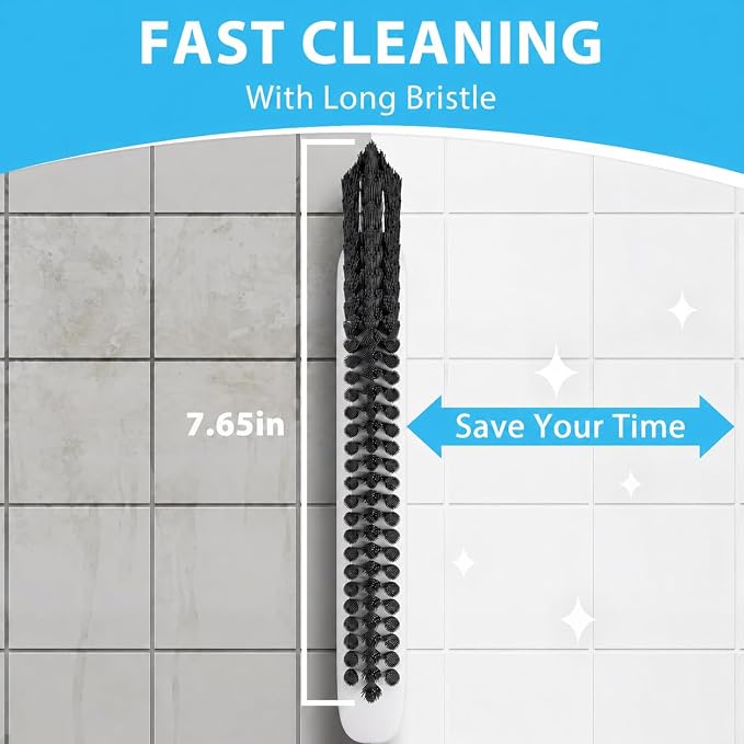 Lumkew Grout Brush Cleaner for Tile Floors Grout Cleaning Brushes Scrub Red | V Shape, Hard Bristle, Grout Scrubber for Bathroom Shower Kitchen