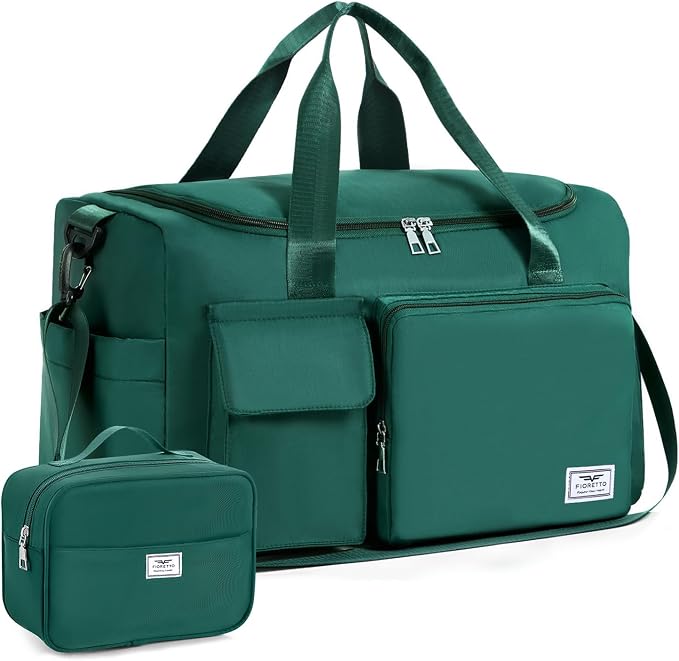FIORETTO Women's Gym Duffle Bag with Shoes Compartment, 30L Capacity, Ideal for Travel, Gym, Sports, Duffel, Weekender