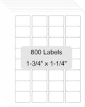 Mr-Label 1-3/4" x 1-1/4" Printable Matte White Waterproof Sticker Labels - Tear-Resistant - Laser/Inkjet Printing - Letter Sheet- Total 800 Labels MR685