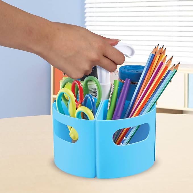 Learning Resources Create-a-Space Storage Mini Center Blue - Desk Caddy Organizer for Kids, Art Supplies Classroom Organizer, Homeschool Supply Organizers and Classroom Storage, Marker Holder | Desk Caddy Organizer for Kids, Art Supplies Classroom Orga...