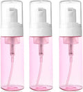 3-Pack Travel-Sized Foaming Pump Bottles - Empty Foaming Liquid Soap Dispensers - for Refillable Travel Hand Soap Shampoo Foaming Castile Cosmetics - BPA Free (100ml/3.3oz) (Pink)