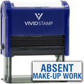 Absent Make-up Work Teacher Self Inking Rubber Stamp (Blue Ink) - Large
