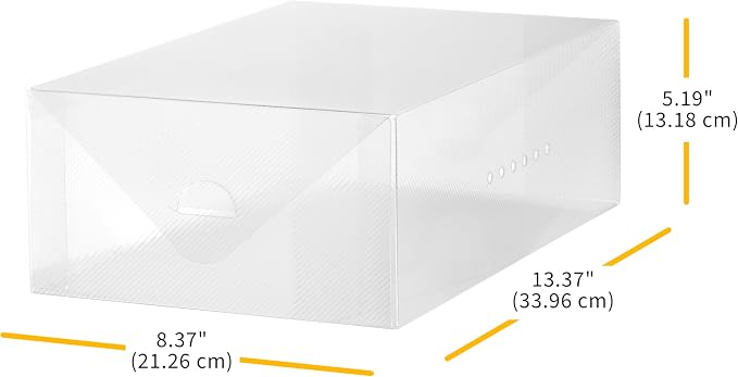 Whitmor Clear-Vue Men's Shoe Box - Heavy Duty Stackable Shoe Storage - Clear - Set of 8