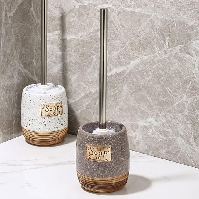 Toilet Bowl Brush and Holder Toilet Brushes with 304 Stainless Steel Handle for Bathroom Toilet Cleaner Brush, No Dead Angle Home Cleaning Utensils Bathroom Accessories (Color : A) (B)
