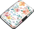 Coco Rossi Credit Card Holder RFID Aluminum Small Mini Wallet Women | Metal Wallet, Business Cards Holder, ID Case, Slim Sleeves, Womens Girls Gift, Carry Wallets for Travel, Watercoler Floral