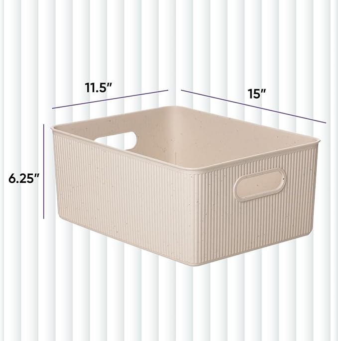 Superio Eco-Friendly Decorative Plastic Storage Bin - Plastic Basket Open Home Storage Organizer Basket, Container Boxes for Organizing Closet Storage Bins for Shelves Drawer Shelf (15 Liter)