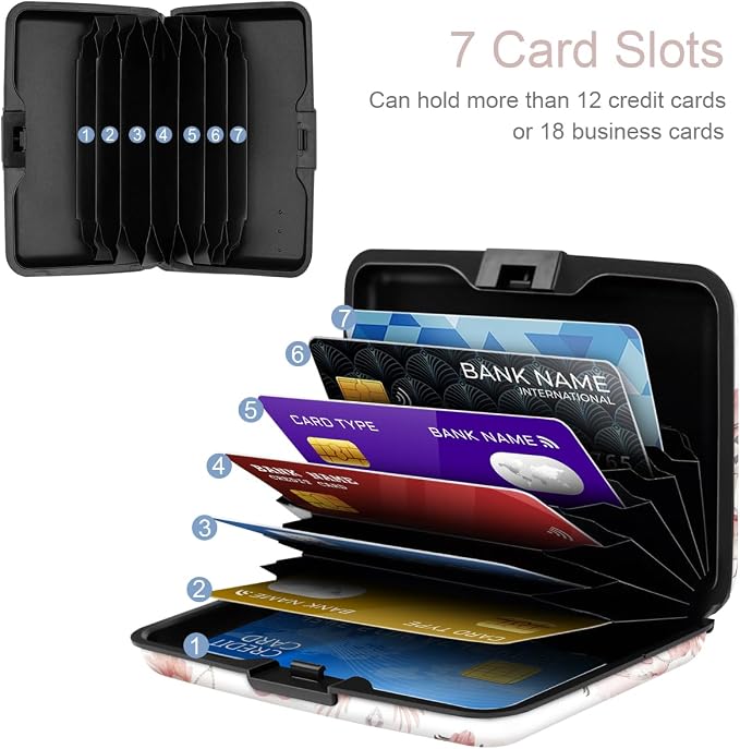 Coco Rossi Credit Card Holder RFID Aluminum Small Mini Wallet Women | Metal Wallet, Business Cards Holder, ID Case, Slim Sleeves, Womens Girls Gift, Carry Proof Wallets for Travel, Parrots