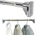 Stainless Steel Adjustable Closet Rod, No-Drill Installation, Heavy-Duty Hanging Bar for Closet, Wardrobe & RV (17-23 inch)