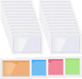 Chinco 30 Pcs Self Adhesive Pockets, Bin Labels for Storage Bins, Clear Pocket Label Sleeves, Plastic Index Card Holder with Top Open for Organizing Bins Box Drawer (4.06 x 2.48 Inches)