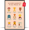 LOLUIS Mental Health Poster, Boho Therapy Tools Educational Supplies Art Print Classroom School Office Decor (Accomplishments To Be Proud, Custom Frame Type)