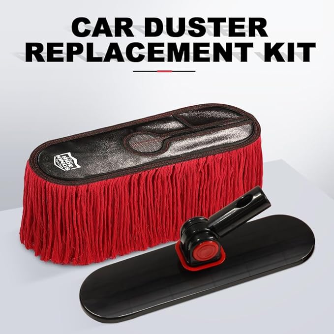 Suitable for Ride Kings Car Duster,Car Duster Replacement Kit,Scratch Free，Feather Duster for Truck,SUV,RV and Motorcycle,Wax Cotton Hair(2Mops & 1Board)