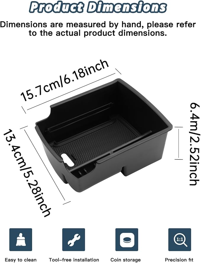 Ruiya 2020-2026 Hyundai Venue Center Console Organizer for 2025 Hyundai Venue Accessories ABS Material Armrest Console Organizer Compatible with 2020 2021 2022 2023 2024 2025 2026 Hyundai Venue
