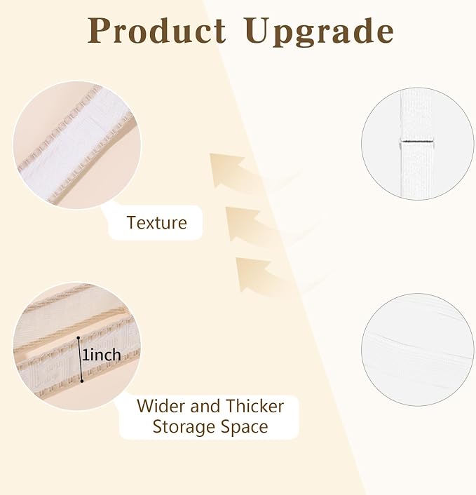 3 PCS Headband Holder Organizer for Girl,Hanging Hairband Storage for Women,Brown Hair Hoop Display Hair Accessories Organizer Bedroom College Dorm Decor (Cream textured)