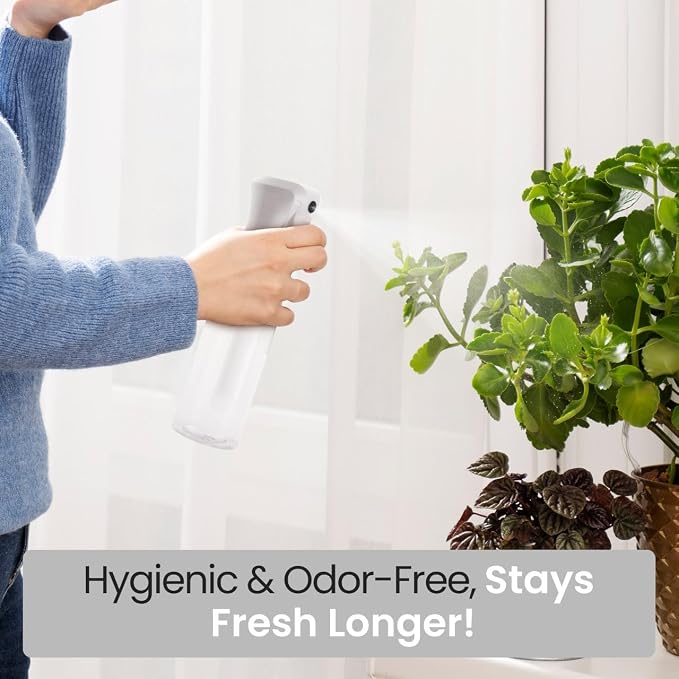 VIGOR PATH Continuous Mist Clear Spray Bottle 200ml Fine Mist for Hair | Ultra Fine Atomizer Leak Proof Ergonomic Construction 360 Refillable