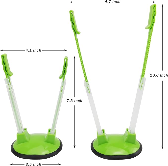 Ruibo Baggy Rack Holder For Food Prep/Ziplock Bag, Meal Planning/Plastic Freezer Bag Holders Stand, Green, Pack of 4-4 Pcs