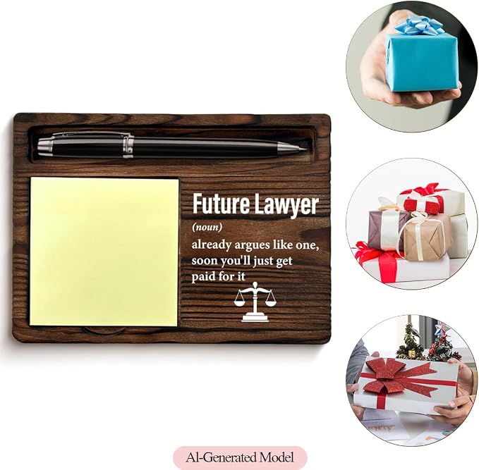 Future Lawyer Sticky Note Holder, Lawyer Gifts for Attorney Paralegal Law Students Law School Graduate Attorney