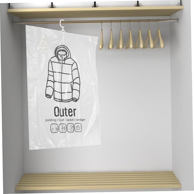 Garneck 2pcs Hanging Vacuum Storage Bags Compression Bags for Clothes Travel Vacuum Seal for Clothing Space Saver for Travel and Home Organization