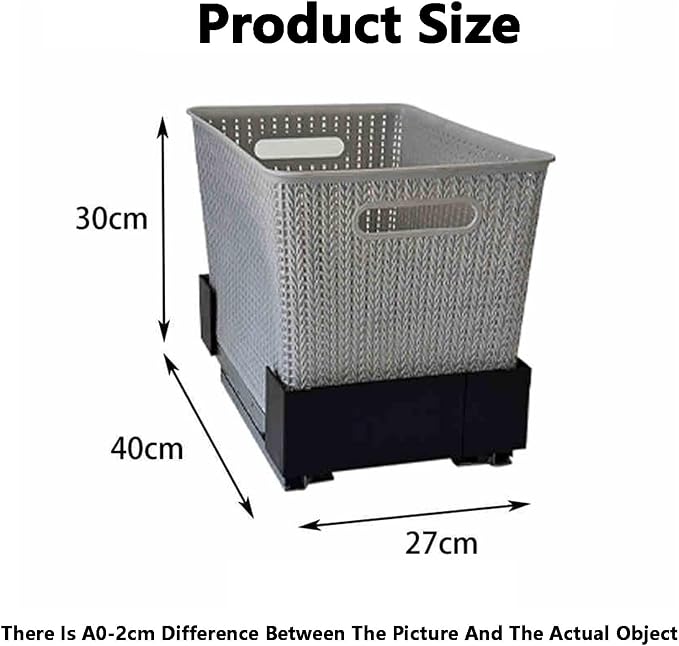 Closet Pull-Out Baskets,Removable Storage Basket,Clothing Pull Out Basket,for Pantry/Laundry/Bathroom/Mudroom(Color2)