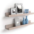Mobili Fiver, Set of 2 First Picture Shelves, 23.62 in, Pearled Elm, Made in Italy