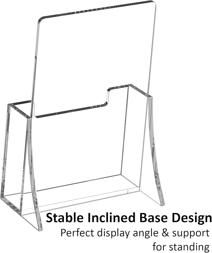 Acrylic Brochure Holder 4 Inch, 6 Pack, 4''x9'' Stand, Countertop Organizer | Clear Brochure Display Stand, Plastic Pamphlet Holder, Flyers, Literature, Magazines, Booklets, Journals, Desk Holder, Office