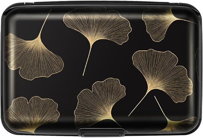 Coco Rossi Credit Card Holder RFID Aluminum Small Mini Wallet Women | Metal Wallet, Business Cards Holder, ID Case, Slim Sleeves, Womens Girls Gift, Carry Proof Wallets for Travel, Ginkgo