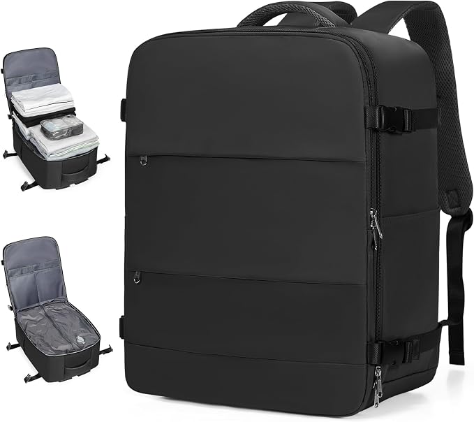 coofay Large Vacuum Backpack Travel with Pump Vacpack Travel Backpack with Vacuum System Compression Backpacks for Travel Easy Vac Pack Carry on Luggage