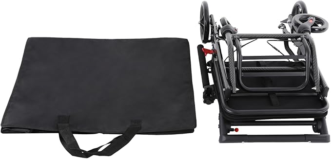Lightweight Transport Wheelchair, Lift Transfer Chair, Portable Traveling Wheelchair, Portable Foldable Trolley for Solve The Mobility Problems