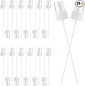 24 Pack Spray Bottle Top, Spray Bottle Nozzle Replacement, 24/410 Fine Mist Spray Caps with 5.9" Dip Tube, Plastic Sprayer Pump for Toners and Essential Oil Bottles, Home, Kitchen White