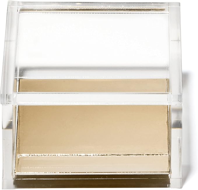 OfficeGoods Acrylic Desk Organizer w/Gold Base – Functional & Elegant Odds & Ends Box for Display or Storage – Perfect for Home or Office, Kitchen, Bathroom Vanity, Curio Display - Small
