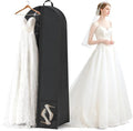 72'' Wedding Gown Dress Garment Bag, 8"/20"'' Gusseted Garment Cover for Puffy Bridal Gowns Cover, Travel Garment Storage Bag for Prom, Cosplay, Evening Gowns (Black, 1Pack 72")