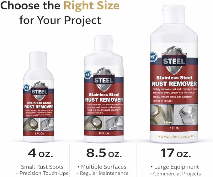 CLEAN MY STEEL Stainless Steel Rust Remover Industrial Cleaner (5L) | NSF certified food-safe formula. Economical 5-Liter bulk supply
