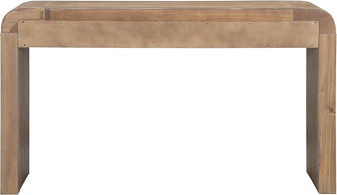 Farmhouse Modern Curved Entryway Console Table 54.3-Inch Sofa Entry Table Fluted Accent Tables with Storage Drawers for Living Room Hallway Furniture, Natural
