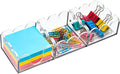 Magnetic 3-in-1 Acrylic Sticky Note Holder, 3" x 3" Post It Notes & Memo Pad Dispenser, Desk Organizer for Office, Home, School | Clear