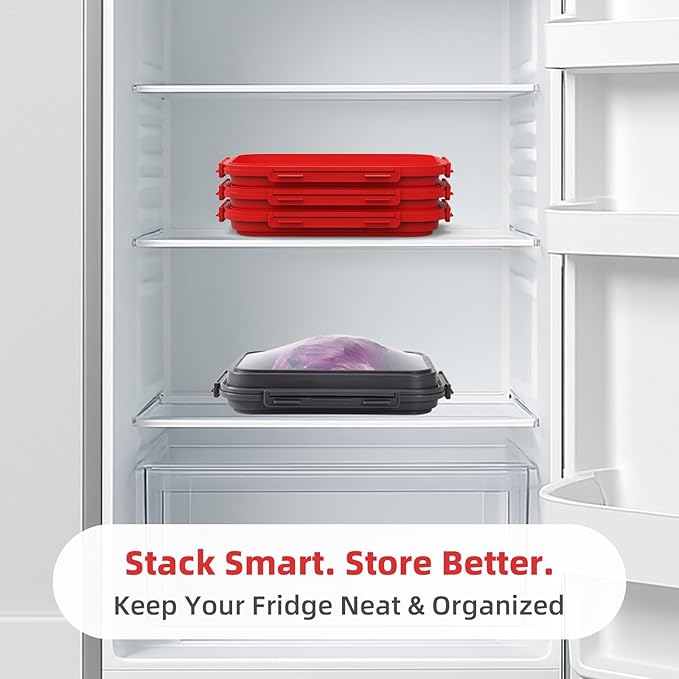 2-Piece Airtight Food Storage Containers Set – Avocado Saver, Onion Keeper, Silicone Kitchen Organizers for Fridge, Reusable & Leak-Proof to Lock in Freshness K05-Purple