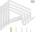 4-Pack Closet Rod Bracket, 10.8x10.8Inch Closet Shelf Brackets Heavy Duty Wall Mounted, Matte White Steel Closet Rod Support Brackets Holder, 300 Lbs Load Capacity with Anchors Screws