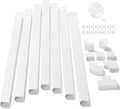 126in Cord Hider Kit, ZhiYo Wire Hiders for TV on Wall, Paintable Cable Management Kit, Wire Cover for Wall Mount TV, White Cable Raceway, Cord Cover Wire Management Kit, 8 x L15.7in W1.18in H0.67in